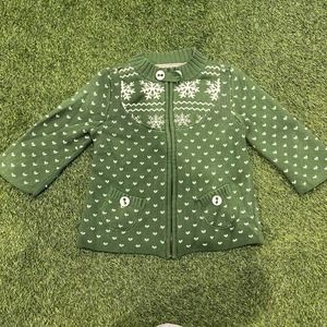 Vintage DC Skate Women's Knitted Zip Up Cardigan Green and White